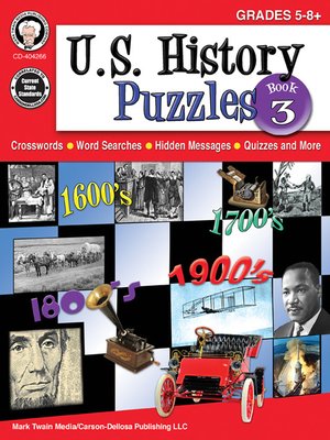 cover image of U.S. History Puzzles, Book 3, Grades 5--8